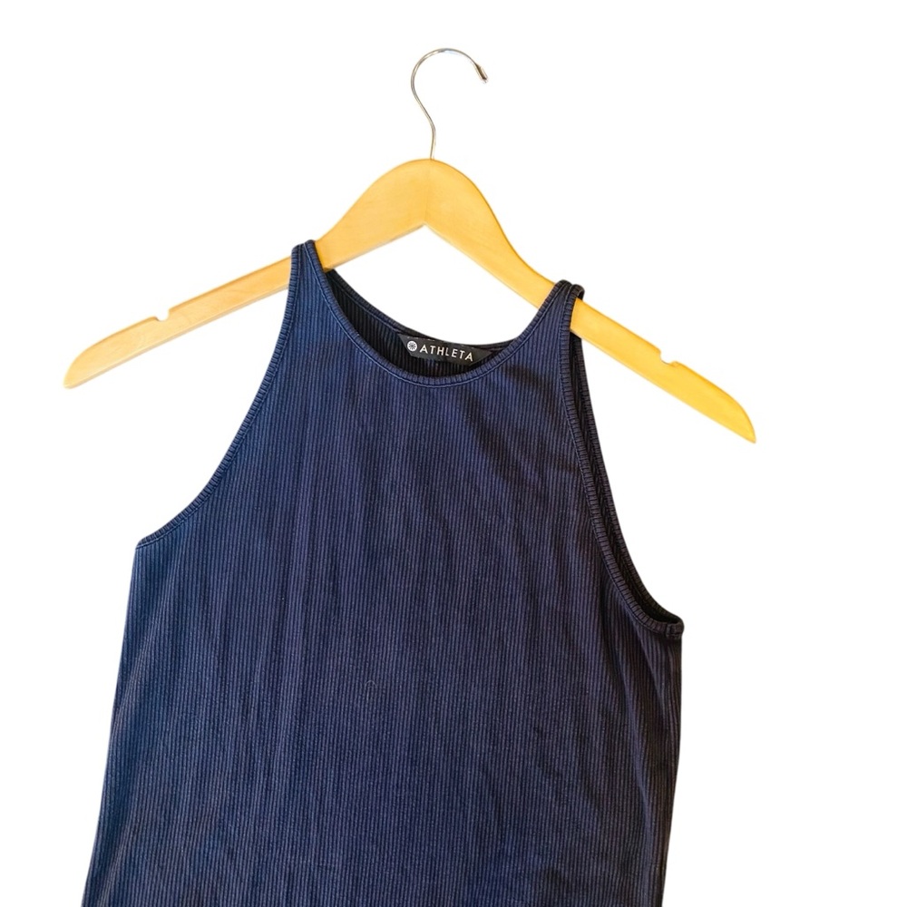 Athleta Sunkissed Navy Ribbed Tank Midi Dress - Picture 4 of 7